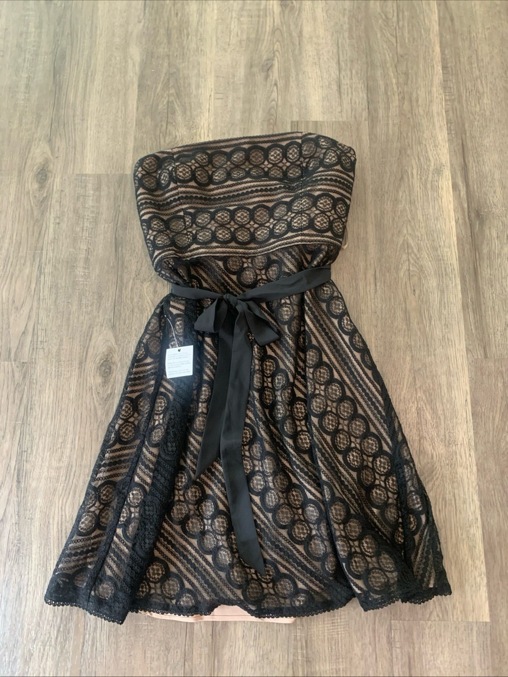 LOFT Black Lace Strapless Dress NWT Size 12P Wedding Formal Prom
